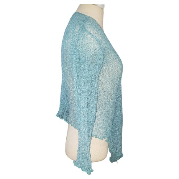 CT1608 Cahaya by Tanami Aqua Open Lightweight Shrug OS - Picture 3 of 4